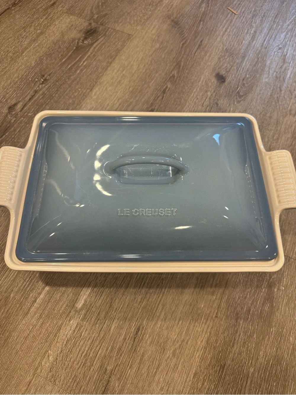 Le Creuset Heritage 4-Qt. Chambray Rectangular Casserole Dish with Lid Brand New